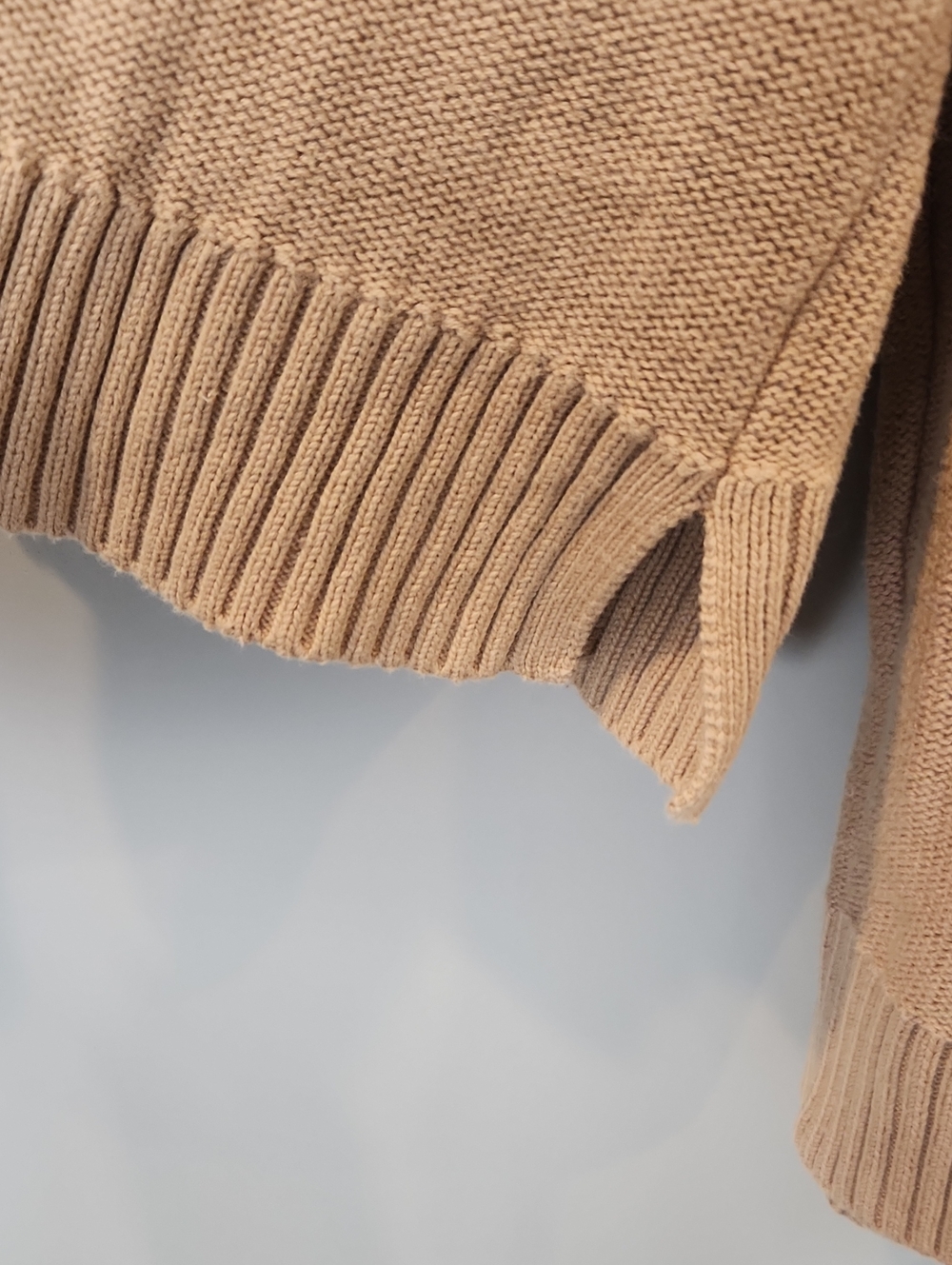 Quince 100% Organic Cotton Cropped Cardigan Camel Color Large - Picture 7 of 11
